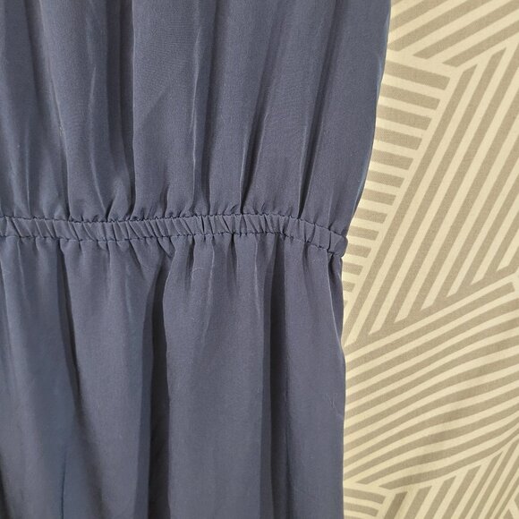 Tommy Hilfiger Maxi Dress Mediu Navy Blue Red Trim Pockets Lightweight Womens - Picture 6 of 8